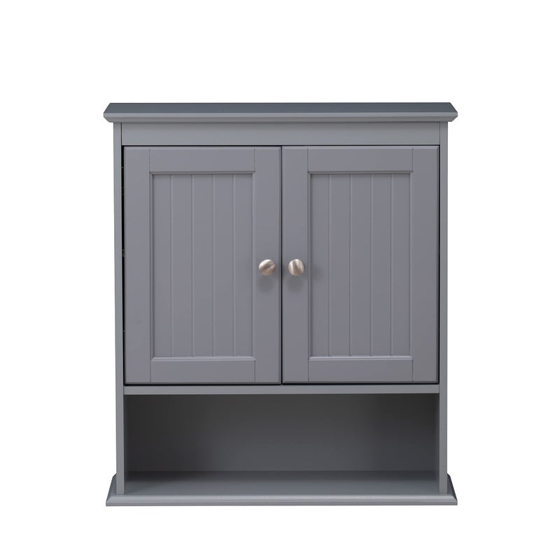 Spirich Bathroom Wall Cabinet, Wall Mounted Medicine Cabinet Organizer, Over The Toilet Storage Cabinet with Doors and Shelves, Gray - Image 5