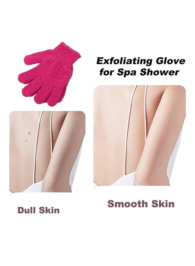  FS 1 Pair Bath Gloves for Shower Natural Loofah Exfoliating Wash Gloves for Body and Face, Dead Skin Remover, Double Sided Microfiber Shower Body Gloves for Adults and Kids - Image 5