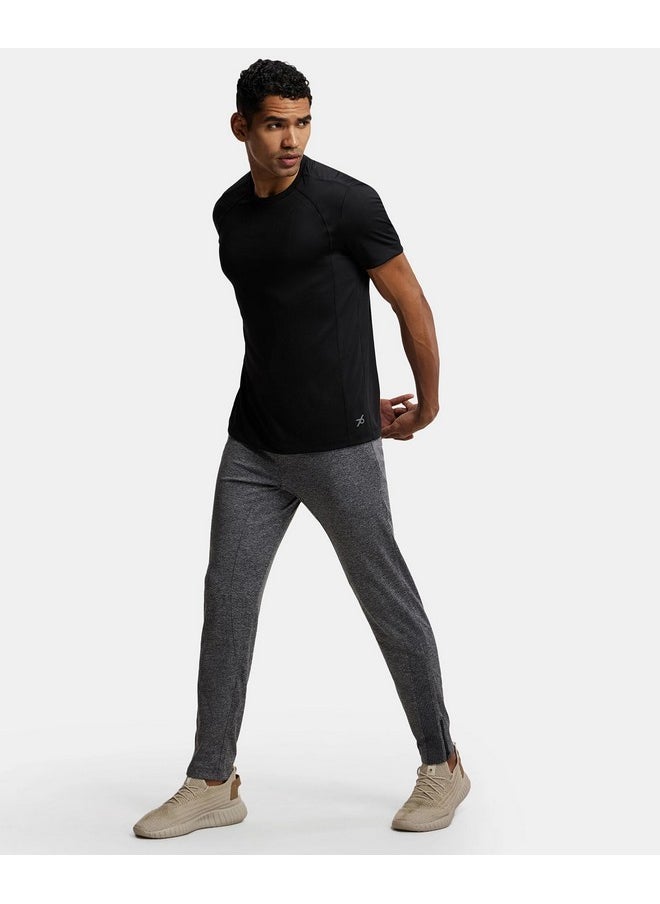 JOCKEY - Jockey Men's Regular Fit Round Neck Half Sleeved T-Shirt with Breathable Mesh & Light Weight Microfibre Fabric MV15_Black_L - Image 1
