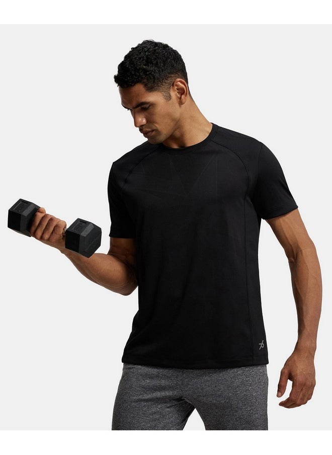 JOCKEY - Jockey Men's Regular Fit Round Neck Half Sleeved T-Shirt with Breathable Mesh & Light Weight Microfibre Fabric MV15_Black_L - Image 1