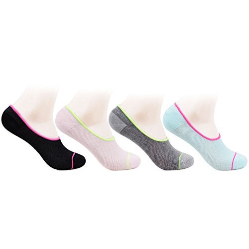 Bonjour Womens Cotton Multicolor Pack of 4 Pair Loafer Socks - Image 1
