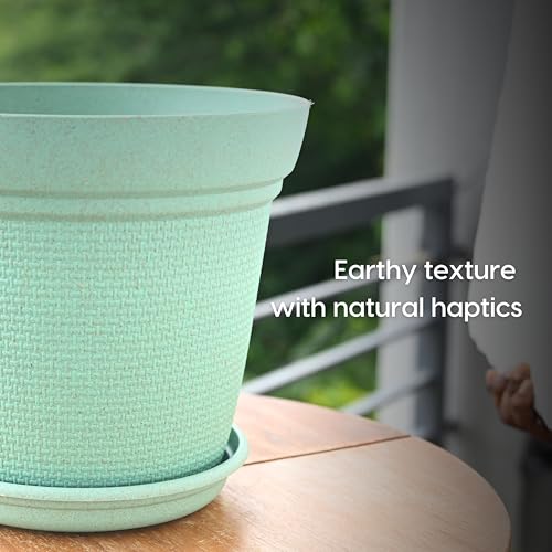 Eha Set of 4 Earth-Friendly Aura 8 Inch pots and Planters | Bamboo Based | UV Protected | for Indoor, Home Decor, Outdoor, Balcony & Garden | Multicolor - Image 5