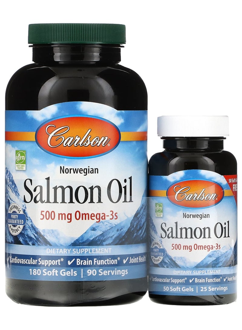 Norwegian, Salmon Oil, 500 mg, 180 + 50 Soft Gels (250 mg per Soft Gel)