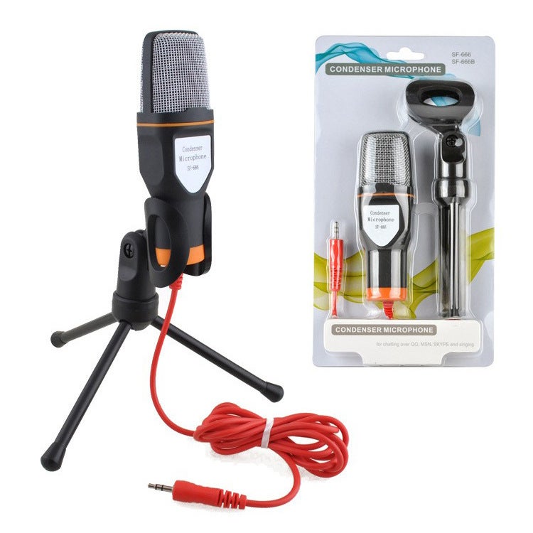 Computer Wheat Video Voice Microphone Anchor Mobile Phone Karaoke Condenser Microphone With Bracket - Image 1