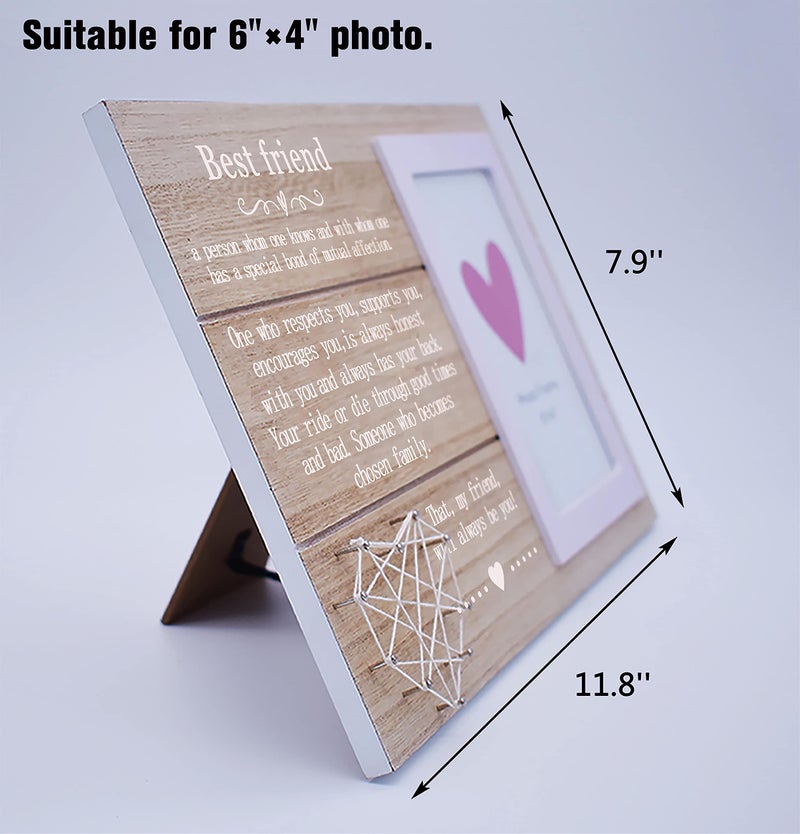 NZY Birthday Christmas Gift for Best Friends A Person Whom One Knows and With Whom One Has a Special Bond of Mutual Affection Picture Frame Gift Photo Frame Gift for Best Friends Women Her - Image 3