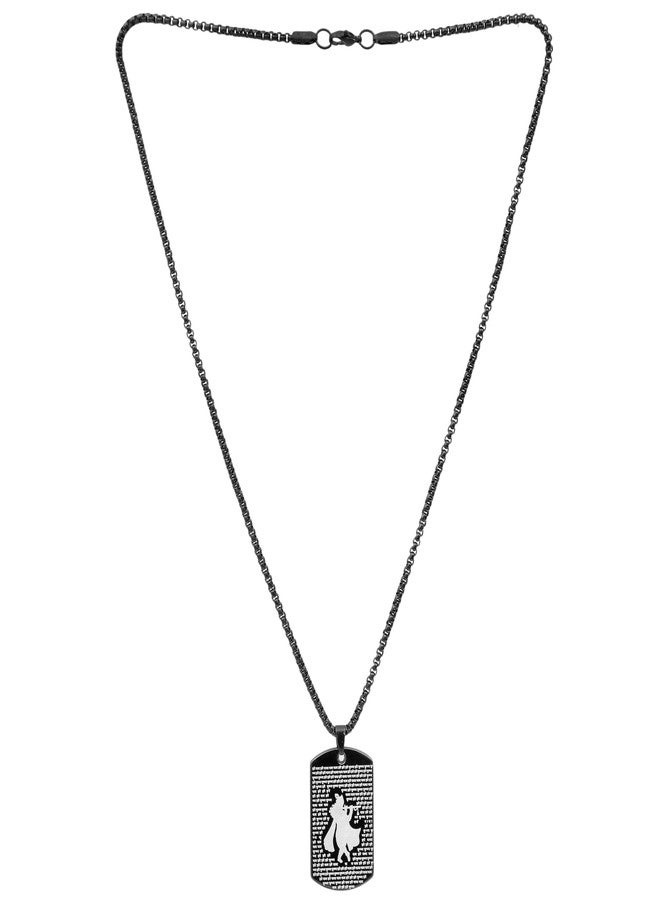 Vientiq Shri Krishna Mantars Micro-Carved Tag Pendant Chain Necklace for Men - Image 4
