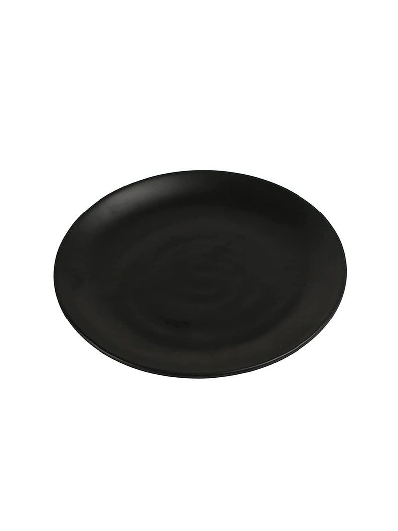 VRCT Pack of 12 Black Spiral Melamine Dinner Set - Spiral Plates and Bowls Dinner Set -Full Plates with Bowl (Spiral Black Design) C - 05 - Image 3
