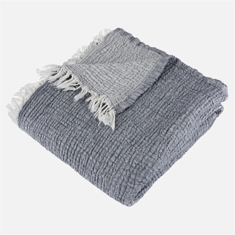 ميسبيغا Gold 4 Layer Muslin Multi-Purpose Shawl Cover - Gray