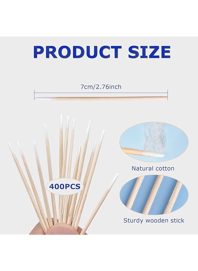 ALMEKAQUZ 400Pcs Cotton Swab Cotton Buds Cotton Tipped Applicator Cotton Swabs Wood Sticks For Eyebrow Tattoo Beauty Make Up Nail Seam Dedicated Dirty Picking Sticks Nail Seam Dedicated Dirty Picking - Image 2
