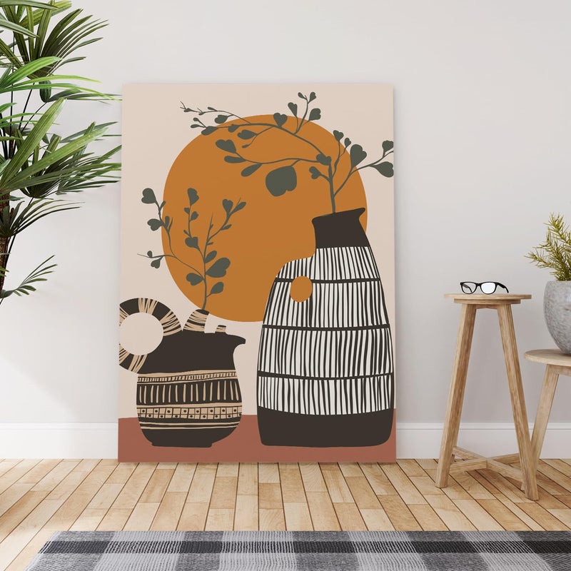 PAPER PLANE DESIGN Boho and Chic Art Canvas Gallery Wrap Painting Eclectic Modern Art Theme Wall Art for Living Room Bedroom and Office Decor Size 20 In x 30 In DS09 - Image 2
