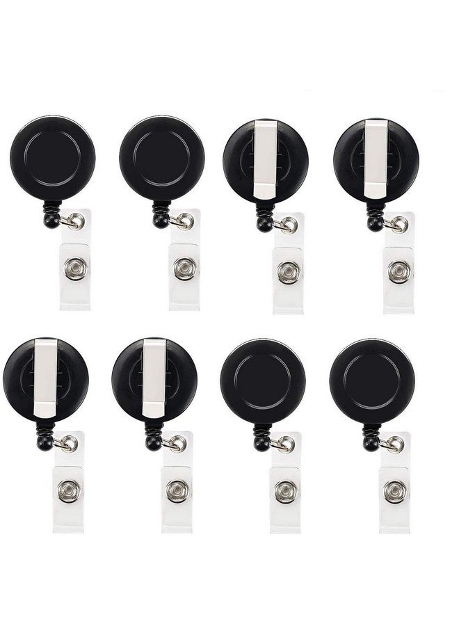 JANYUN 100 Pcs Black Badge Reels Retractable Badges Holder for ID Card Keychain Whistles Lanyards for School Office - Image 1