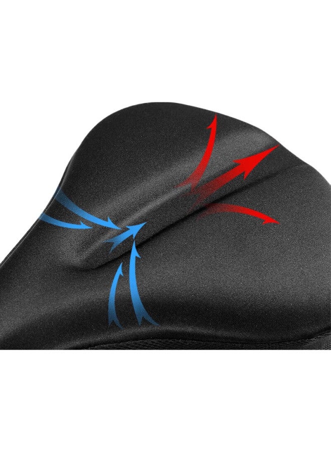 Bikebros Bicycle Seat Cover, Widened, Enlarged, Thickened, Silicone Foam, Ultra-Soft, Mountain Bike, Exercise Bike Seat Cover, Hollow Breathable, Enlarged, Black + Rain Cover - Image 3