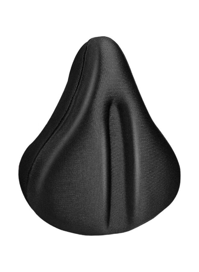 Bikebros Bicycle Seat Cover, Widened, Enlarged, Thickened, Silicone Foam, Ultra-Soft, Mountain Bike, Exercise Bike Seat Cover, Hollow Breathable, Enlarged, Black + Rain Cover - Image 1