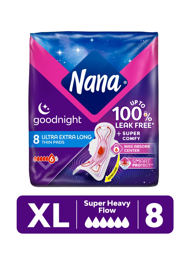 Nana فوط صحية ليلية سميكة ماكسي مع أجنحة - Image 1