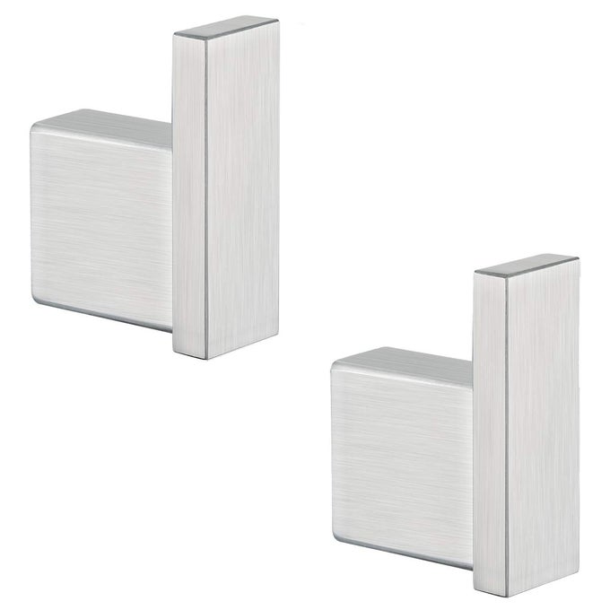 BRUSHED NICKEL TOWEL HOOK FOR BATHROOM SQUARE MODERN WALL MOUNTED ROBE HOOK COAT HOOKS WALL HOOK CONTEMPORARY BATH TOWEL HOOKS SUS304 STAINLESS STEEL 2 PACK960098BS