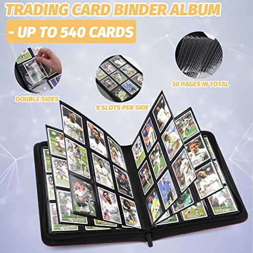 Foalgo Trading Card Binder, Card Collection Binder Album Folder with 540 Side Loading Pockets, 9 Pocket Trading Card Album Folder for TGC,MTG, Baseball Cards, Yugioh. - Image 5
