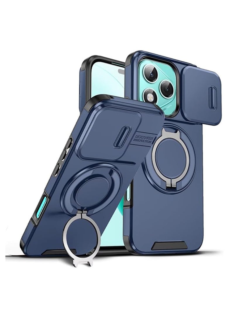 WRISTWISE Case Cover for Honor 400 Lite 5G, Military Grade [Built-in Kickstand] Magnetic Rotate Ring Holder Heavy Duty TPU+PC Shockproof Drop Protect Phone Case for Honor 400 Lite 5G (Blue) - Image 1