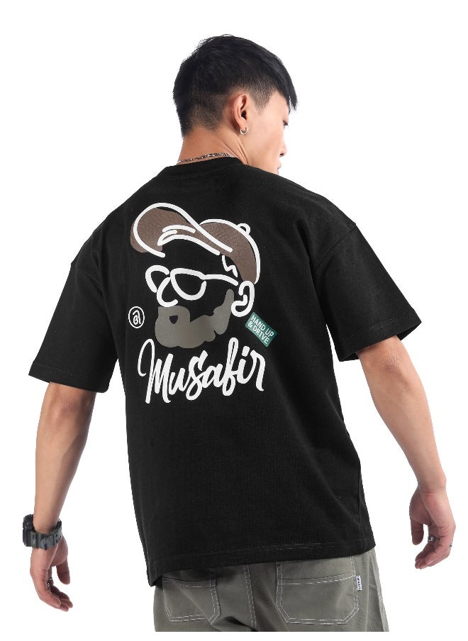 Beyoung Black Musafir Printed T-Shirt  - Image 3