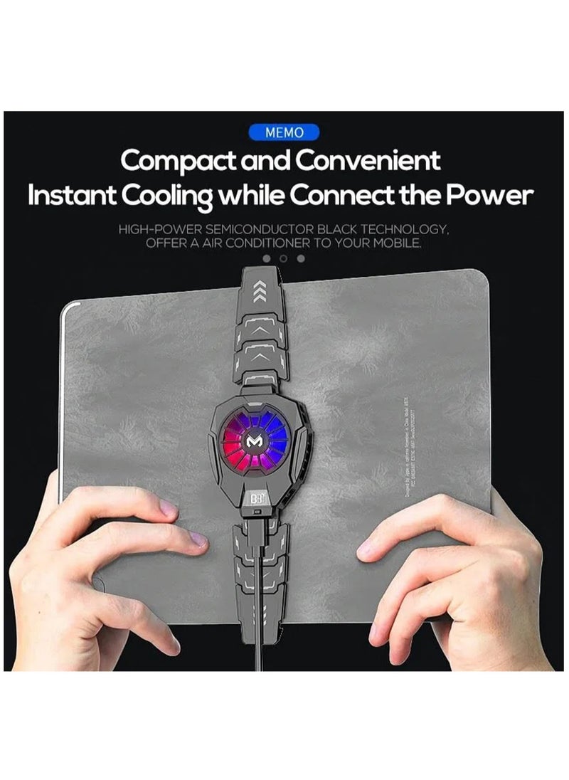 Memo Tablet Cooler DL05 iPad Gaming Cooling Fan with Semiconductor And RGB Lights for Gamers  - Image 2