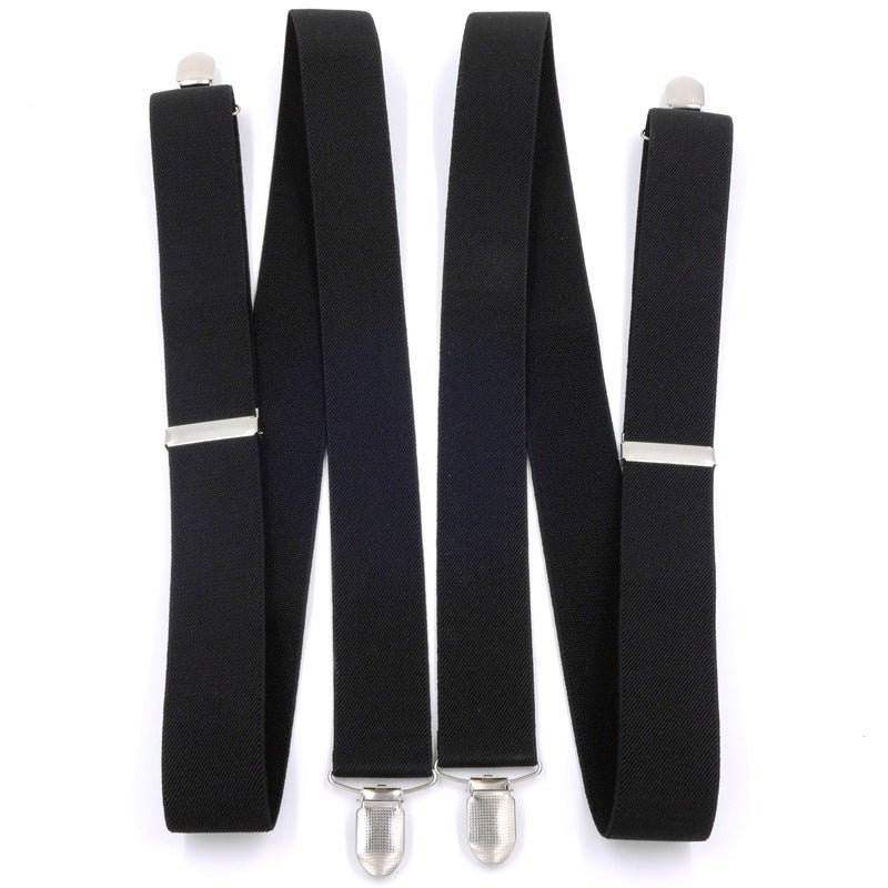 Black Suspenders, Unisex, Versatile, 3.5Cm Style Suspenders, H-Shaped Suspenders, Elastic Suspenders, Four-Clip Suspenders - Image 2
