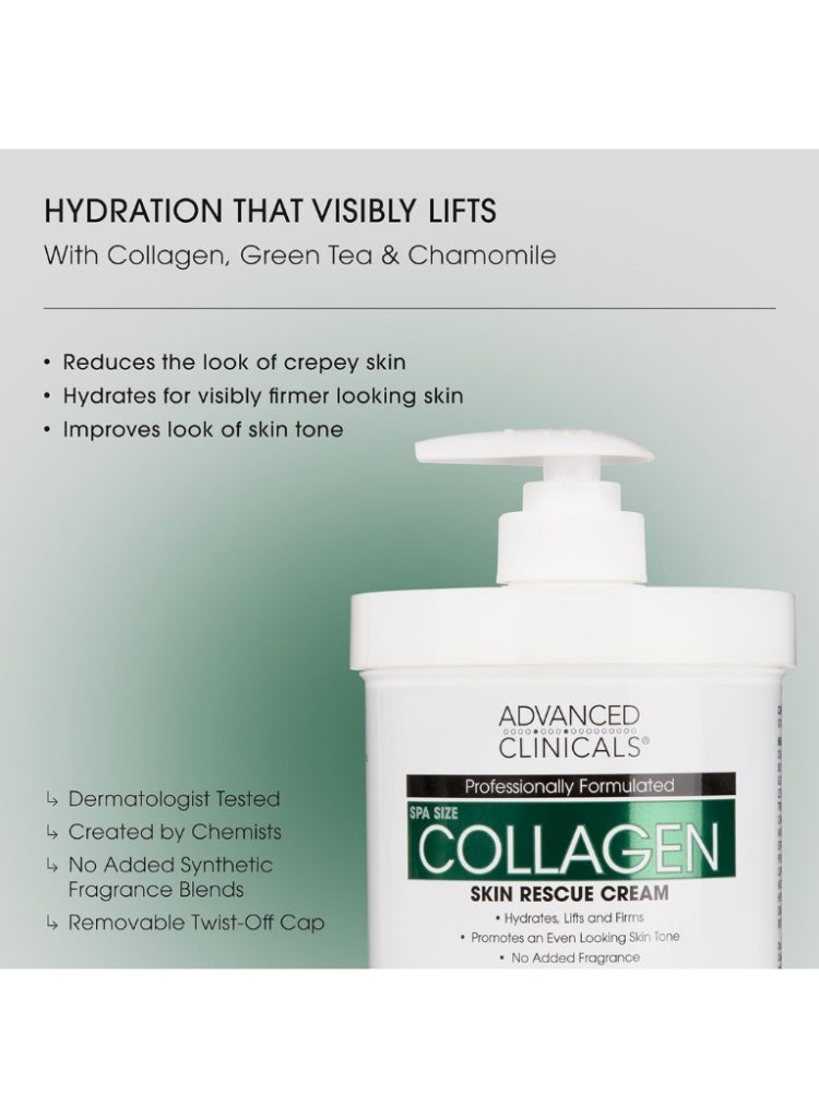 Advanced Clinicals Dryness & Loss of Firmness Treatment – Advanced Clinicals Collagen Skin Rescue Lotion for Deep Hydration, Tightening & Anti-Aging Support - Image 2