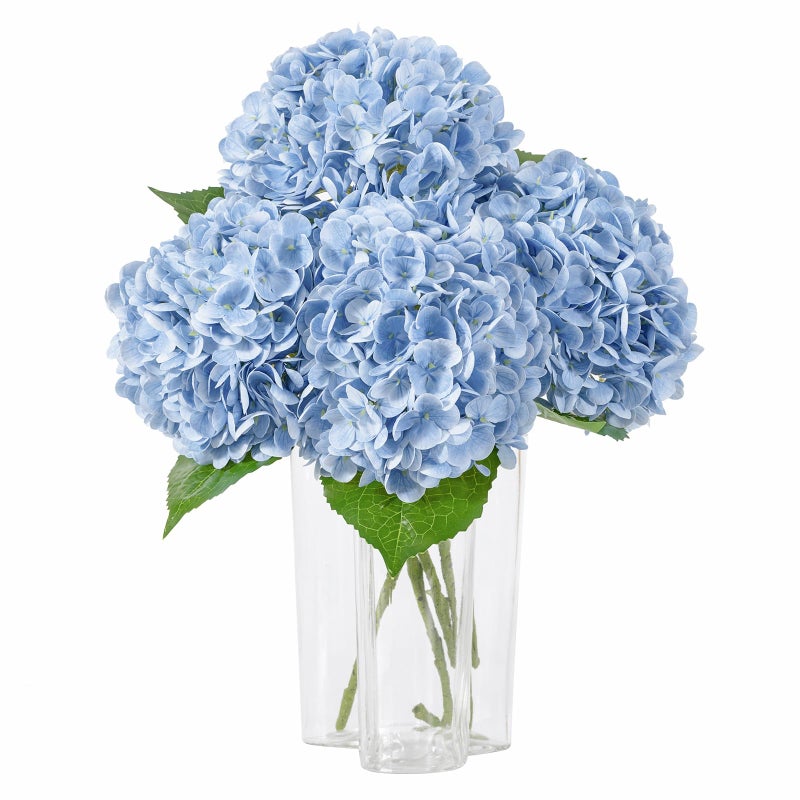 DuHouse 3Pcs Large Hydrangea Artificial FlowersLatex Real Touch Hydrangeas Lifelike Hydrangea Flower for Home Wedding Bouquets Centerpieces Party Living Room DecorationBlue - Image 2