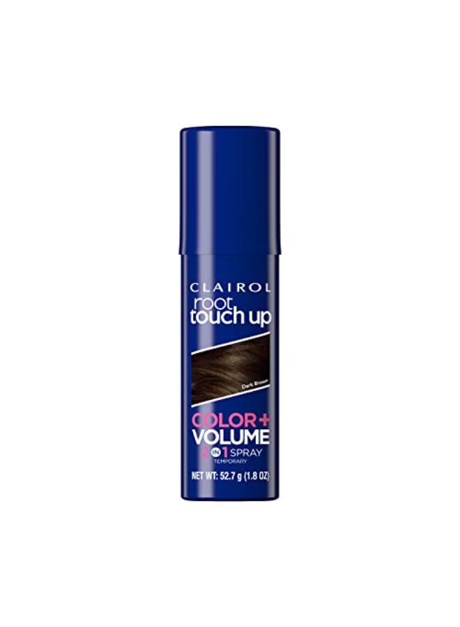 Clairol Root TouchUp Color Volume 2in1 Temporary Hair Coloring Spray Dark Brown Hair Color Pack of 1 Packaging May Vary - Image 1
