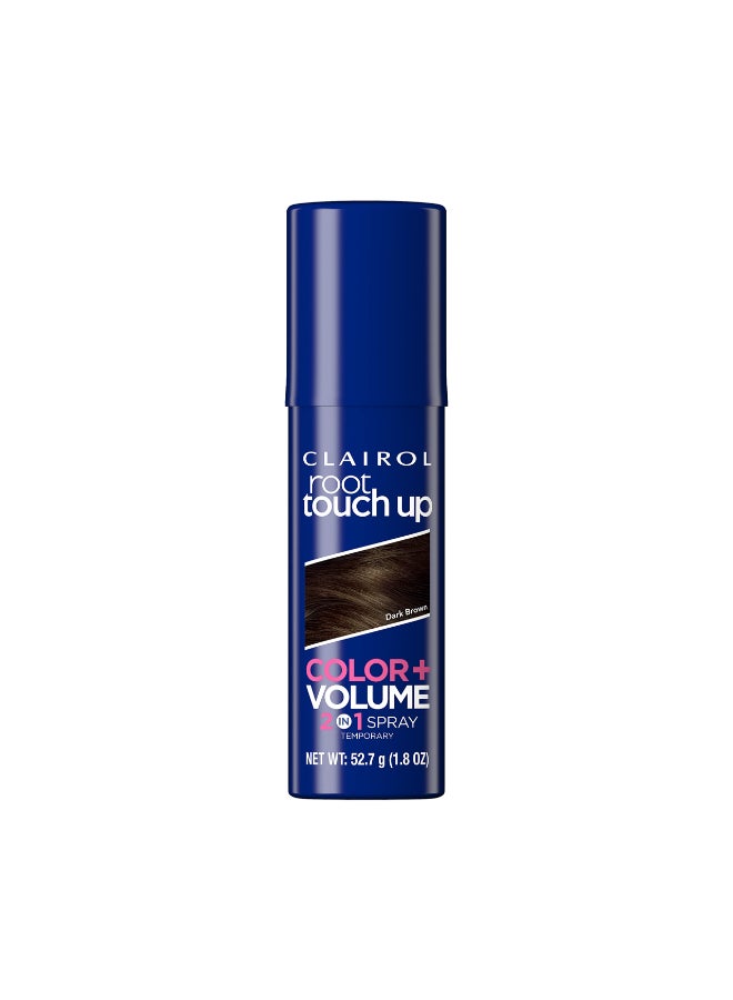 Clairol Root TouchUp Color Volume 2in1 Temporary Hair Coloring Spray Dark Brown Hair Color Pack of 1 Packaging May Vary - Image 3