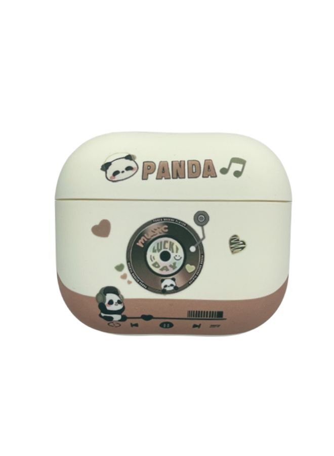 Raxoom Case Cover For AirPods 3 Panda Records Pattern Earbuds Box Frosted TPU Case White