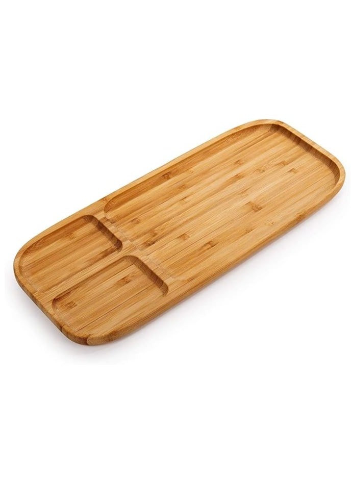 Spaceshoop Wood Serving Tray with 3 Compartments 