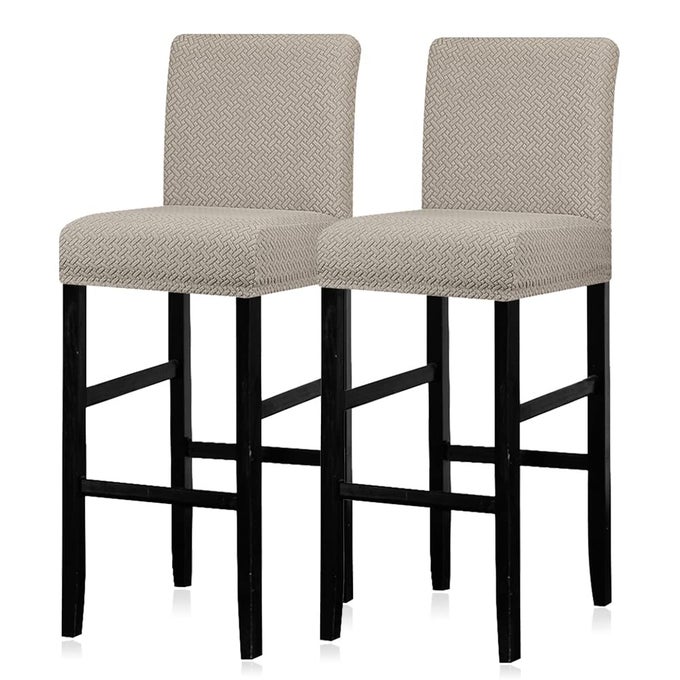 BAR STOOL COVERS SET OF 2STRETCH WASHABLE BARSTOOL SEAT COVERS REMOVABLE BAR CHAIR COVERS WITH BACKSCOUNTER HEIGHT BAR STOOL CHAIR COVERS FOR KITCHEN DINING ROOM CAFE