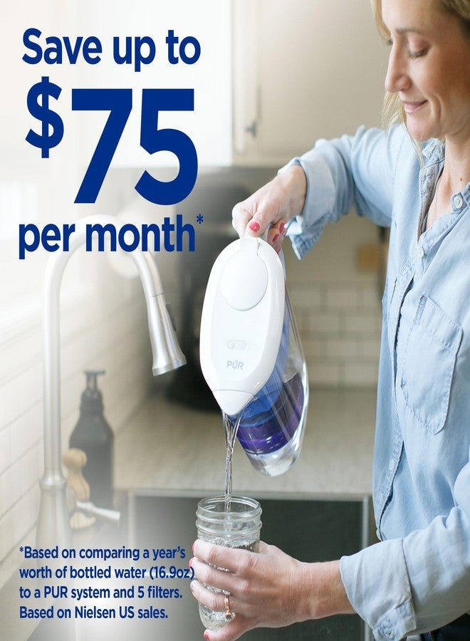 PUR PLUS 7-Cup Water Filter Pitcher with 1 Lead-Reducing PUR Plus Filter, Dishwasher Safe, Powerful Filtration, Filter Change Indicator Light, White, PPT711W - Image 3