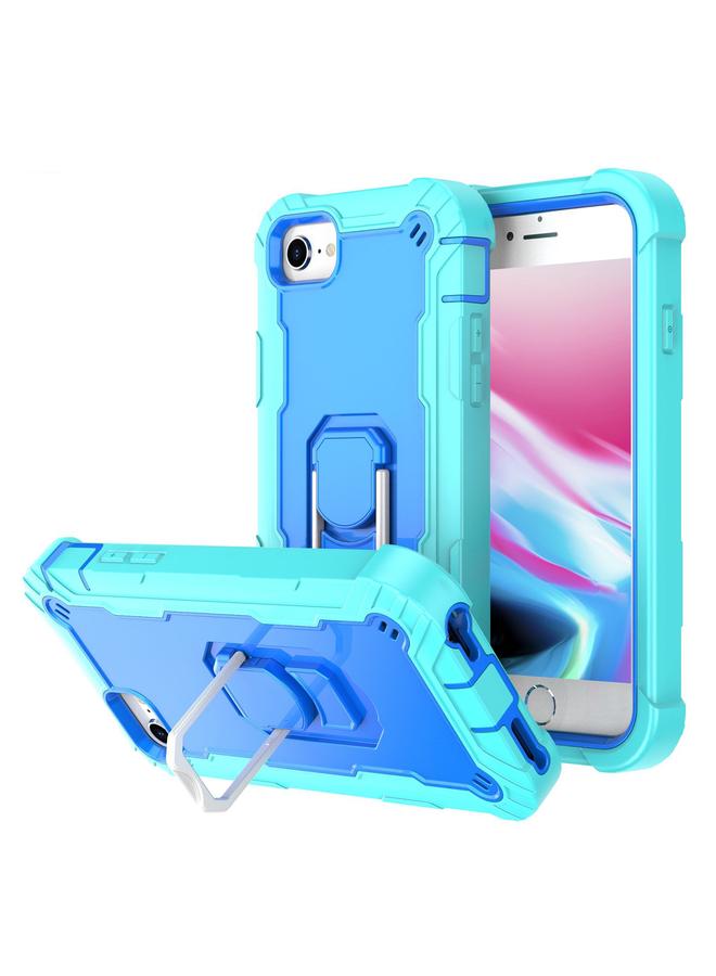 S-TOP Case For iPhone SE 2022 / SE 2020 / 8 / 7 PC + Rubber 3-layers Shockproof Protective Case with Rotating Holder - Image 1