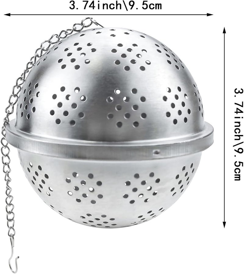 Capiant Spice Ball Extra Large for Cooking, Tea Infuser, Stainless Steel Tea Ball Strainer Spice Infuser, Soup Seasonings Seperation Basket with Extended Chain Hook for Brewing Tea Spices Seasonings - Image 2