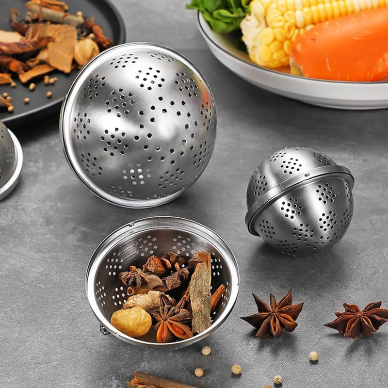 Capiant Spice Ball Extra Large for Cooking, Tea Infuser, Stainless Steel Tea Ball Strainer Spice Infuser, Soup Seasonings Seperation Basket with Extended Chain Hook for Brewing Tea Spices Seasonings - Image 3