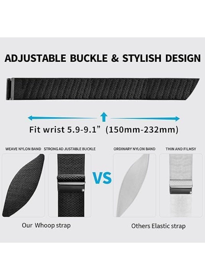 M.A&F's Wristband - Replacement Fast-Drying Band Compatible with WHOOP 4.0 - Stylish & Affordable Replacement Strap - Breathable Band Strap Including U Shape Black Connector (Black) - Image 3