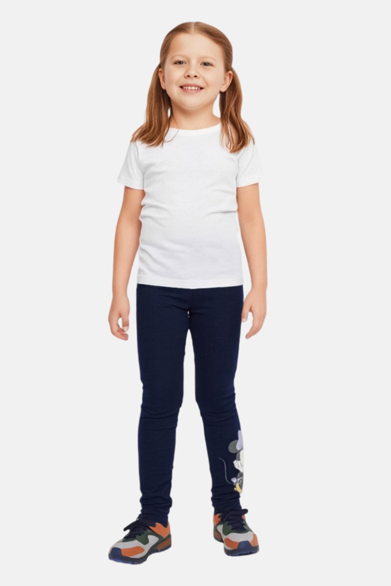 NAME IT Kids Girl Disney Minnie Mouse Leggings, Navy - Image 1