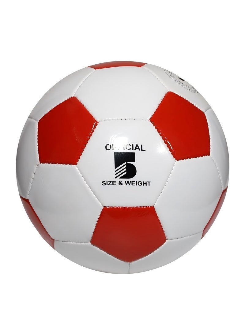 Beauenty World Cup Children's No. 5 Football Campus Primary and Secondary School Football Machine Sewn No. 5 PVC Seamless Competition Training Football (Red and White)