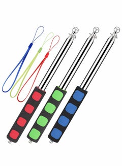 Telescopic Flag Pole, Portable Telescopic Pole for Camping with Lanyard, 1.6m Flag Poles Telescopic Stick for Tourist Guide Camping Travelling Presentation Pointer 3pcs (Red, Green, Blue)