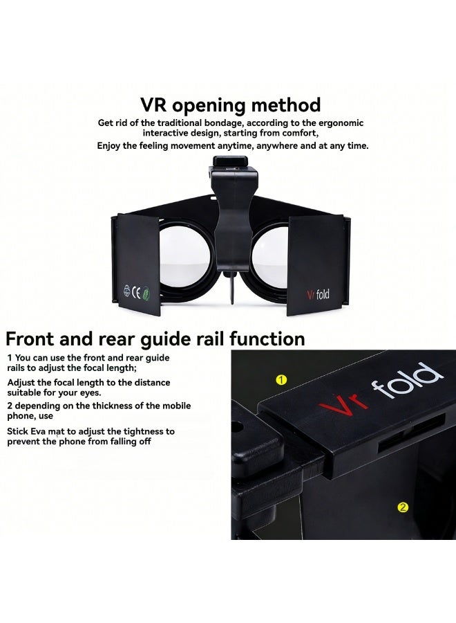 Foldable VR Goggles Mobile 3D Virtual Reality Panoramic Viewing Portable Immersive VR Headset - Image 5