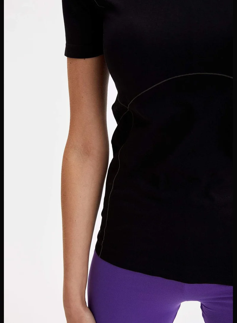 DeFacto Woman Athleisure Slim Fit Short Sleeve Knitted T-Shirt