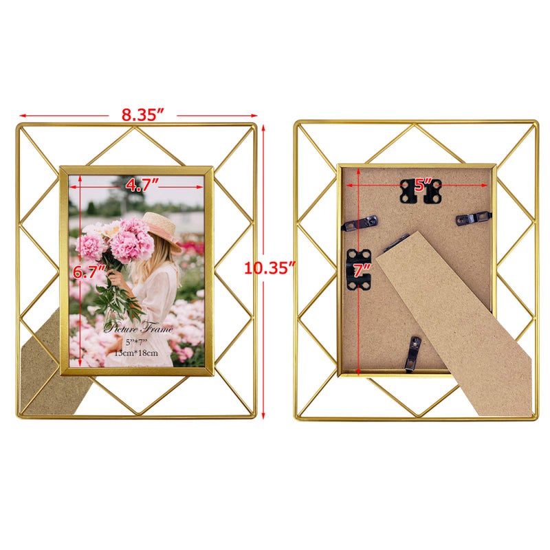 SPEPLA 5x7 Metal Picture Frames for Tabletop or Wall Mounting Display  2 Pack 7 x 5 Photo Frame - Image 2