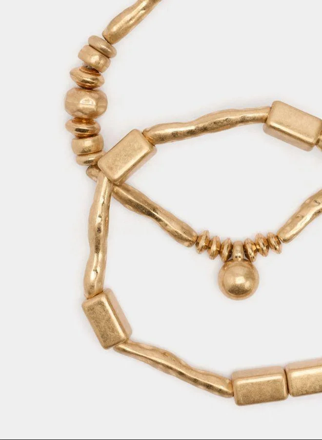 بارفوا الأساور المرنة غير المنتظمة ذهبية