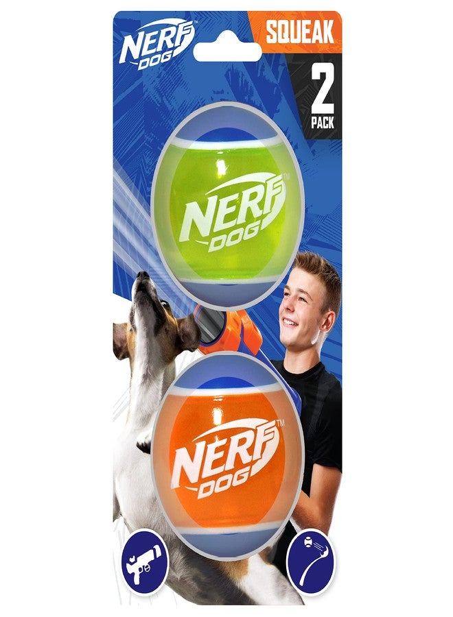 Nerf Dog Rubber Tennis Ball Squeak Toy, Durable, Water-Resistant, 2.5in, 2 Pack - Image 1
