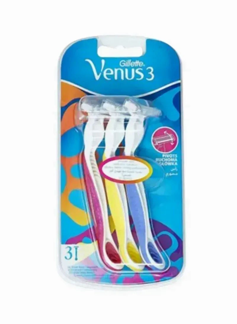Gillette شفرة حلاقة فينوس 3 القابلة للاستخدام لمرة واحدة للنساء، 3 قطع
