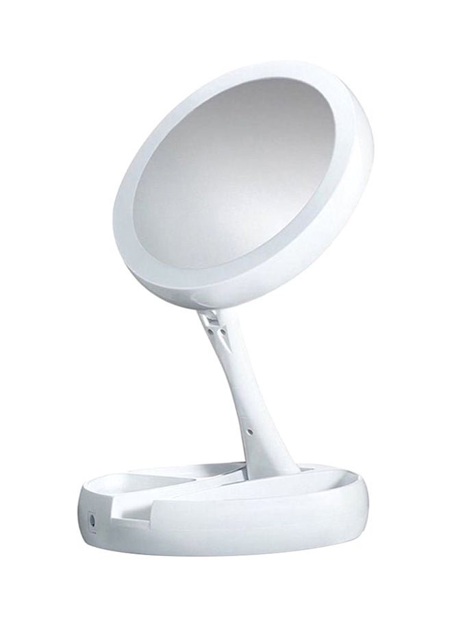 مرآة مكتب بإضاءة LED على الجانبين أبيض - Image 1