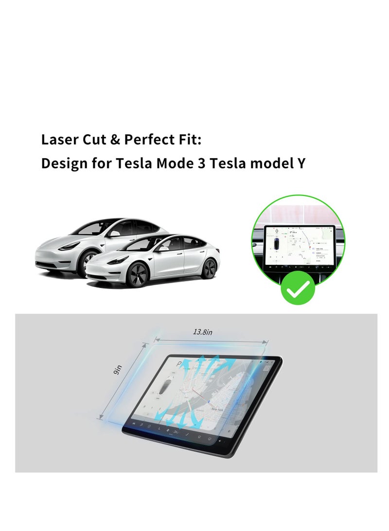 Tempered Glass Matte Screen Protector Compatible with Tesla Model 3 / Model Y, Center Control Touch Screen Car Navigation Tempered Glass Accessories Anti Glare Anti Fingerprint - Image 4