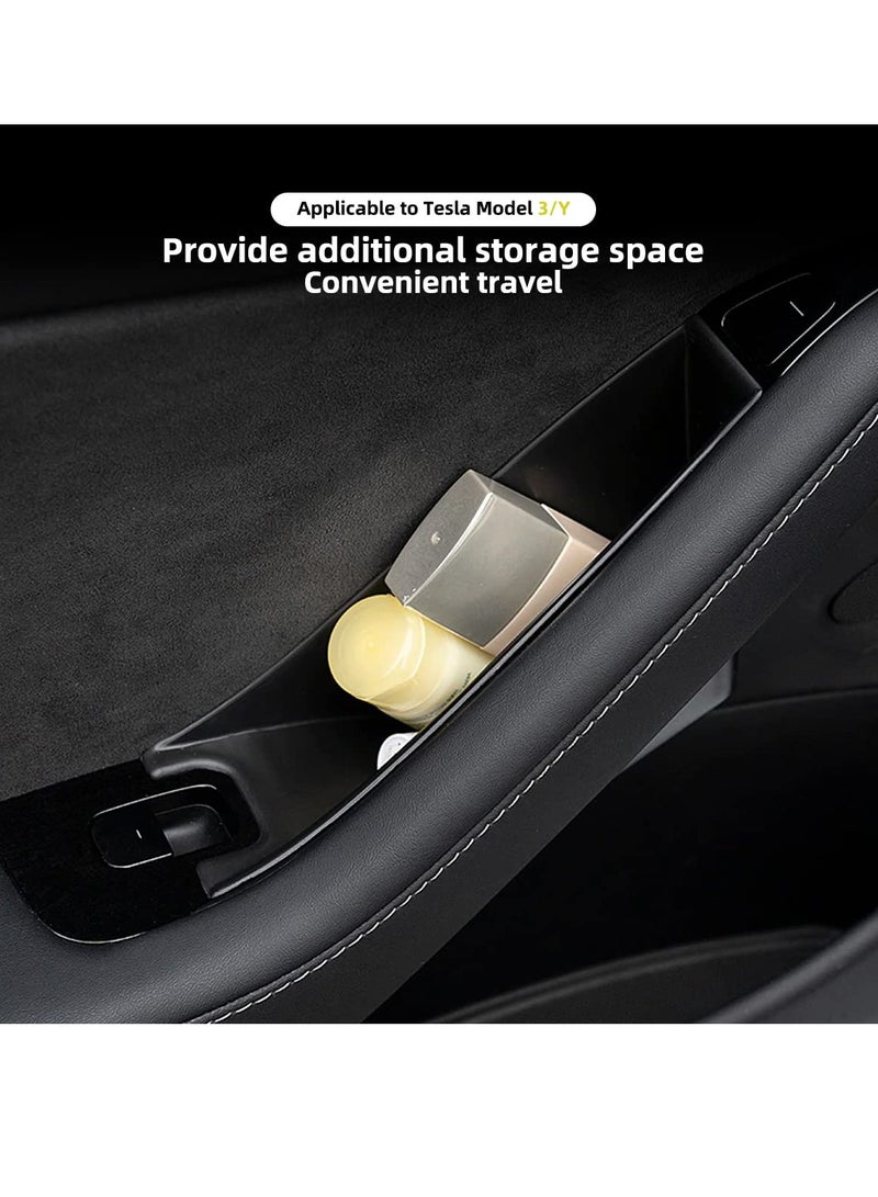 for Tesla Door Side Handle Storage Box Car Door Handle Pocket Armrest ABS Tray Organizer Insert for Tesla Model 3 Model Y accessories 2016-2022 (4PCS Combined) - Image 5