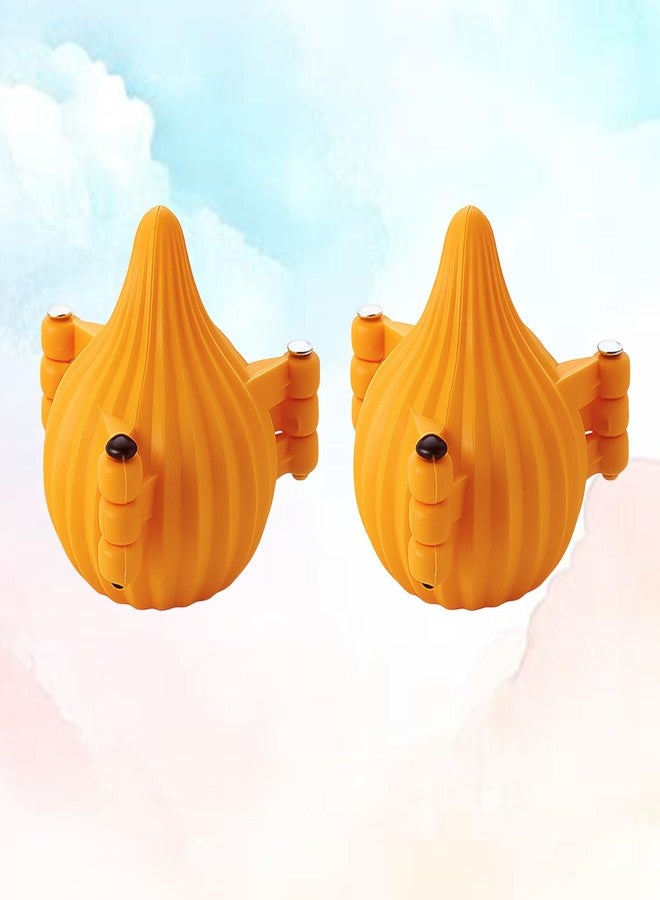 Oc9 Plastic 3 Fold Modak Maker Mould/Laddoo Moulder/Chocolate Modak Shaper Sacha Set for Ganpati, Diwali, Dussehra, Ganesh Chaturthi and Other Festival Orange (Pack of 2) - Image 1