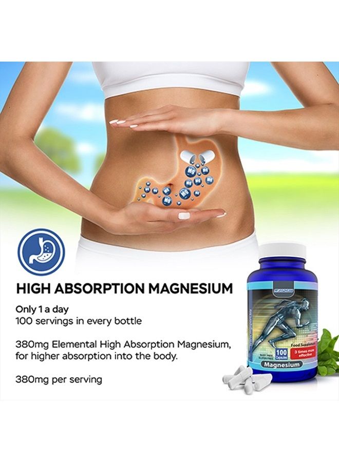 MgSport High Absorption Magnesium for Leg Cramps,tensed Muscles, Supports Muscles Function with Vitamins B6, D, E, 380mg Magnesium, 100 Servings - Image 2